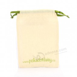 100% Bolsos de cordón de regalo de algodón natural con hilo de cinta (Ccb-1075) Pagara PagersonalizAnuncio.o con su logotiPago