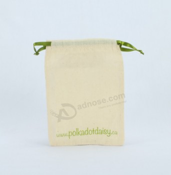 логотип напечатанный муслиновый мешочек с атласной шнуркой для таможни с вашим логотипом