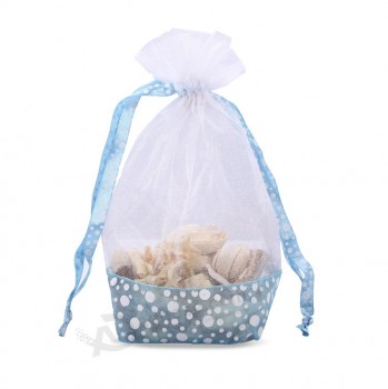 Custom high quality Sheer Flat Organza Bags for Cosmetics