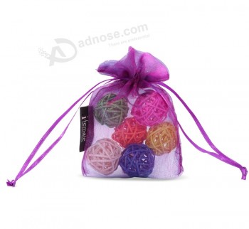 Custom high quality Sheer Flat Organza Bags for Party
