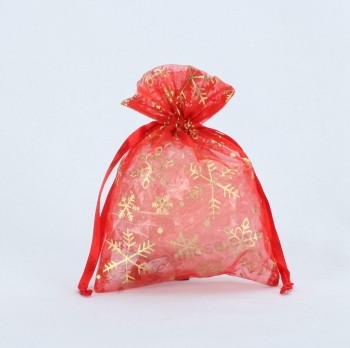 Benutzerdefinierte hochwertige Porzellan Organza Taschen rot