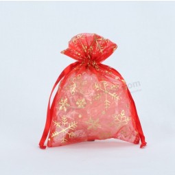 Custom high quality China Organza Bags Red