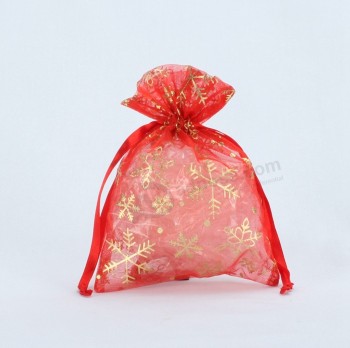 Custom high quality China Organza Bags Red