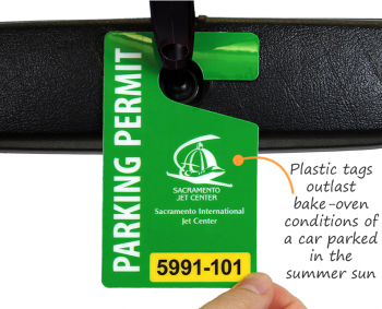 Custom Design Plastic Parking Permit Tags for Cars