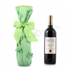 Haut de gamme Personnalisé-Fin bon marché rond bouteille vin cAnnonceeau coton sac (Cwb-2011)