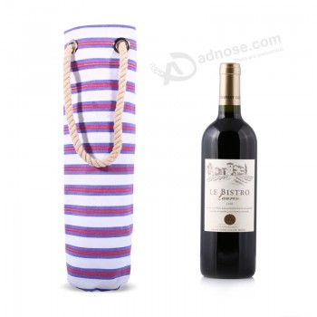 Commercio all'ingrosso di alta Personalizzato-Borsa di stoffa da regalo in cotone regalo moda bottiglia di vino (CWB-2024)