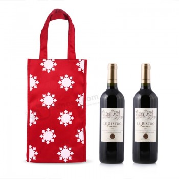 Commercio all'ingrosso di alta Personalizzato-All'ingrosso due borse in tessuto di cotone regalo vino bottiglia (CWB-2028)