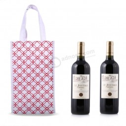 Wholesale custom high-end Two Bottle Wine Gift Cotton Fabric Totes