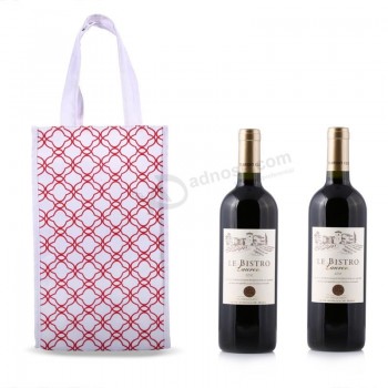 Wholesale custom high-end Two Bottle Wine Gift Cotton Fabric Totes