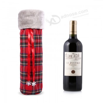 Wholesale custom high-end Christmas Wine Gift Bags Cotton Fabrici Bags