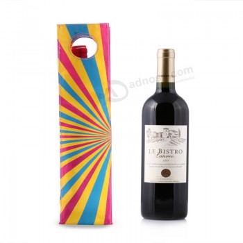 Custom Round Bottle Wine Gift Cotton Fabric Bag with high quality