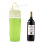 Haut de gamme Personnalisé-Bout rond bouteille vin cAnnonceeau coton tissu fourre-tout (Cwb-2022)