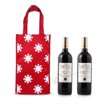 Großhandel benutzerdefinierte hoch-Ende zwei Flaschen Wein Geschenk Baumwollstoff Taschen Großhandel (Cwb-2028)