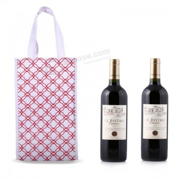 卸売カスタム高-最後の安い2本のワインの贈り物綿の布のtotes (Cwb-2030)