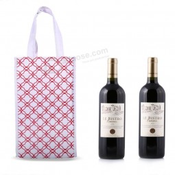 Wholesale custom high-end Cheap Two Bottle Wine Gift Cotton Fabric Totes
