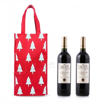 Wholesale custom high-end Fashion Non-Woven Gift Wine Bottle Carrier Bag for Sale
