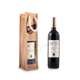 Großhandel benutzerdefinierte hoch-Ende Jute Wein Geschenk Flasche Tasche Chirstmas Geschenk Großhandel