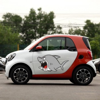 Groothandel aangePaste gePersonaliseerde cartoon haai statische stickers voor auto