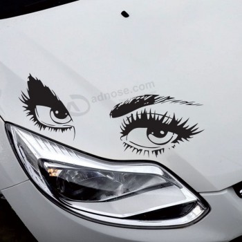 卸売カスタム美しい大きな目と長い睫毛の車の静的なステッカー 