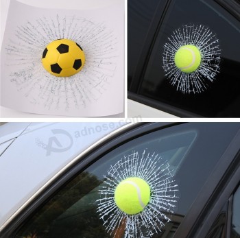 ParoSterven oP gesimuleerde tennis auto sticker 3d stereo Plakken creatieve Persoonlijkheid, smashing glas decoratie body stickers