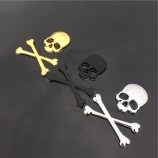 批发定制汽车装饰个性贴纸骷髅头贴纸3d立体金属门体贴膏