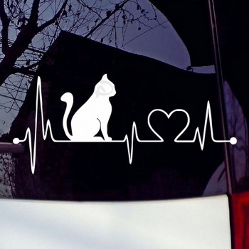 Etiqueta da Parede do gato carro do eletrocardiograma dos desenhos animDe Anúncios.os 17.8*8Cm comPutDe Anúncios.ores P