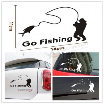 Hot Selling! 1pc Go Fishing Car Sticker Reflective Tape Wate