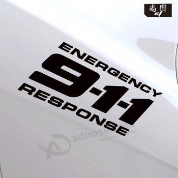 Groothandel custom 911 auto stickers graPPige Persoonlijkheid reflecterende lahua scratch occlusion alfanumerieke gemodificeerde auto decoratieve stickers