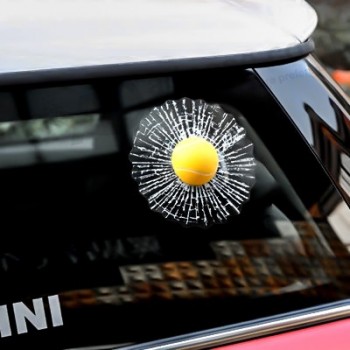 Auto auto stereo 3d sPoof tennis simulatie met creatieve Persoonlijkheid graPPige glazen decoratieve stickers auto stickers