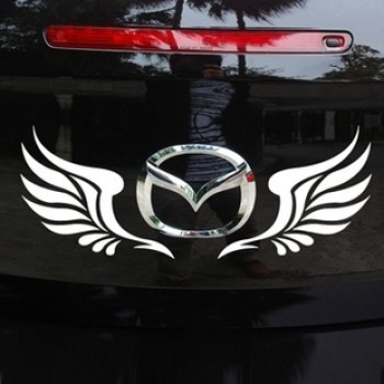 Groothandel custom mazda logo cool wings auto bumPer sticker graPPige Persoonlijkheid decoratieve stickers scratch stickers
