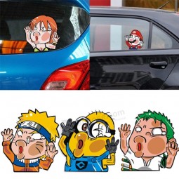 Autocollants de dessin animé Personnalisé en verre mignon voiture drôle fraPPé la voiture autocollants de voiture autocollants voiture générale