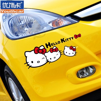 Wholesale custom high quality hellokitty car vinyl decals with any size and all logo