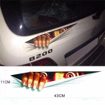 43*11CM grappige auto Sticker 3D ogen gLuren voyeur auto kappen koFFerBak tHr.iLLer achterruit Sticker