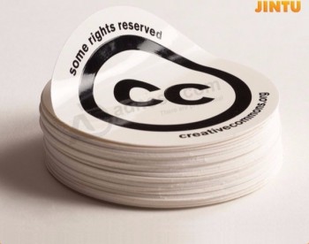 사용자 정의 로고 인쇄 흰색 비닐 죽을 잘라 자동차 스티커 도매