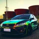 Heißer VerkauF DeS kunDenSpeziFiSchen tSautop 1.42*20M wALSSerDicht LuFtBLALSe Frei SeLBStkLeBenDe pvc VinyL. auto verpackung regenBogen LALSer cHr.oM auto auFkLeBer