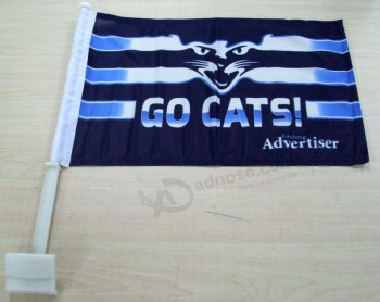 Wholesale car flag holder Plastic car flags with strong pole can be customized sport team car window flags with any size