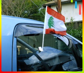 Wholesale customized Car Window Mirror Flags with Plastic pole with high quality and any size