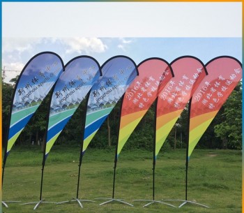 Digital Printed Knitted Polyester Promotion customized flag Advertising Swooper Beach Flag with high quality and any size