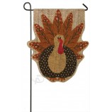 Professional made attractive style cute turkey shape multifunction customized made garden flag with high quality and any size