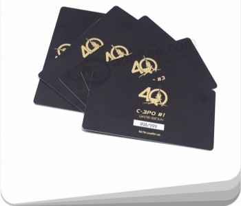 Custom PVC Card Different Barcodes Foiling Gold PVC Business Card with high quality