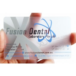 One Side Printing Transparent Plastic Name Card PVC Business Card with high quality
