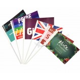 Pas cher promotion pays papier polyester pe pvc main drapeau personnalisé