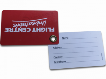 Custom Print plastic PVC card for hostel or airline luggage registration