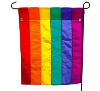 パーソナライズされたcmykデジタル昇華装飾虹の庭の旗のカスタム