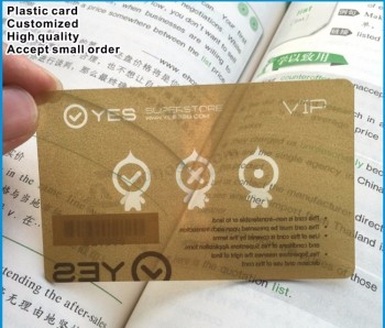 пользовательский логотип ясно pvc член карты прозрачный пластик vip карты оптом
