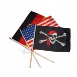 Aangepaste wuivende vlag, polyester hand vlag, piraat hand vlag afdrukken