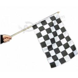 Wholesale Stick Flag, Hand Waving Flag, , Checked Hand Held Flag, Hand Flag with your logo