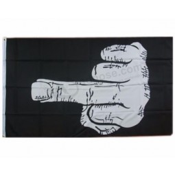 3X5FT Flying Banner Indoor Outdoor Black White Middle Finger Flag Custom