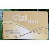 Custom glossy pvc gold member business cards for hair salon
