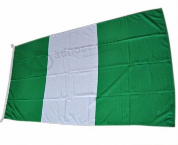 Nacional al aire libre 160gsm 100% poliéster nigeria bandera al por mayor